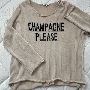 Champagne Please Loose Long Sleeve Top
